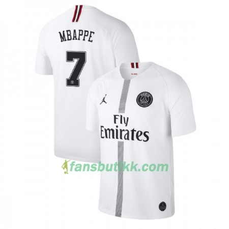 Fotballdrakt Paris Saint-Germain Mbappe 7 Jodan Hvit Tredjetrøye 2018-2019 Kortermet